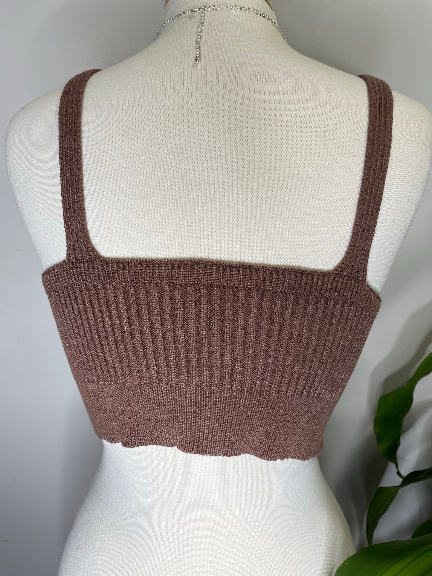 Knit Crop Top (Brown)