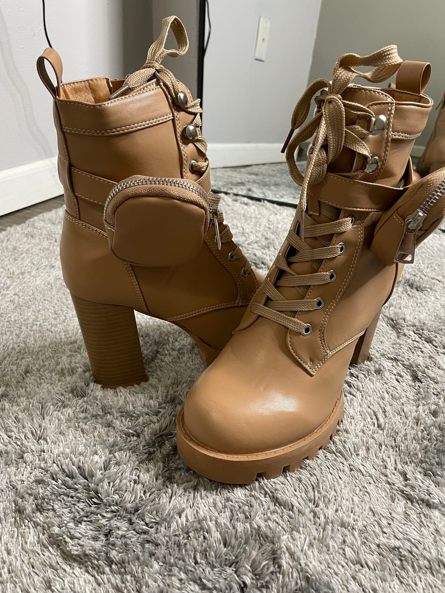 High Heel Lace Up Bootie